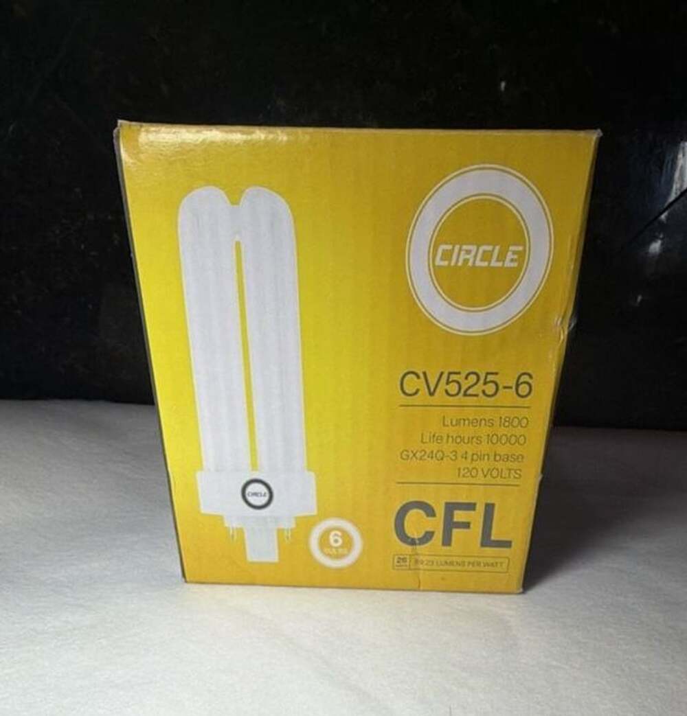 CV525-6 26 Watts Compact Fluorescent 6 Bulbs 6500K Daylight GX24Q-3 4 Pin Base
